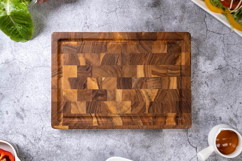 Teak Chef Studio Rectangular Wooden Cutting Board 7,9x12x0.98in