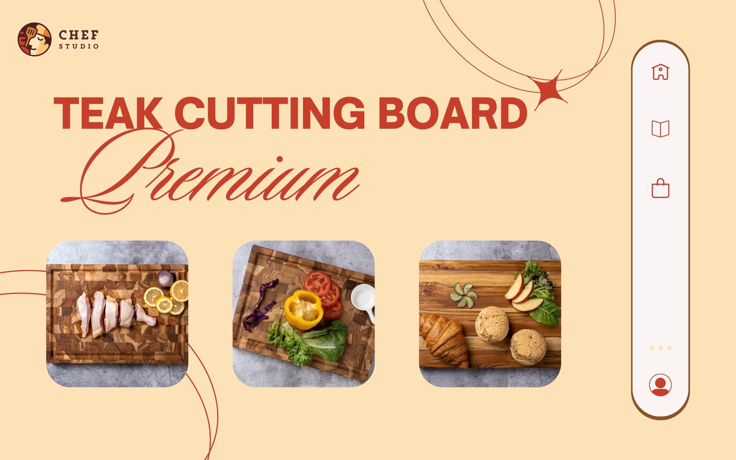 Teak Cutting Board Premium