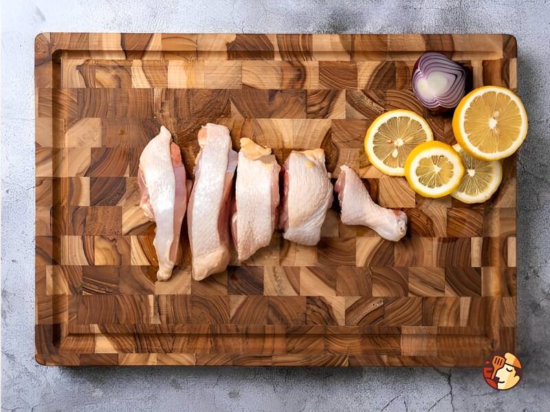 Chef Studio Large Teak Wood Cutting Board For Kitchen Size 15.7x11x1.37 inch