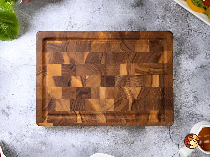 Teak Chef Studio Rectangular Wooden Cutting Board 7,9x12x0.98in