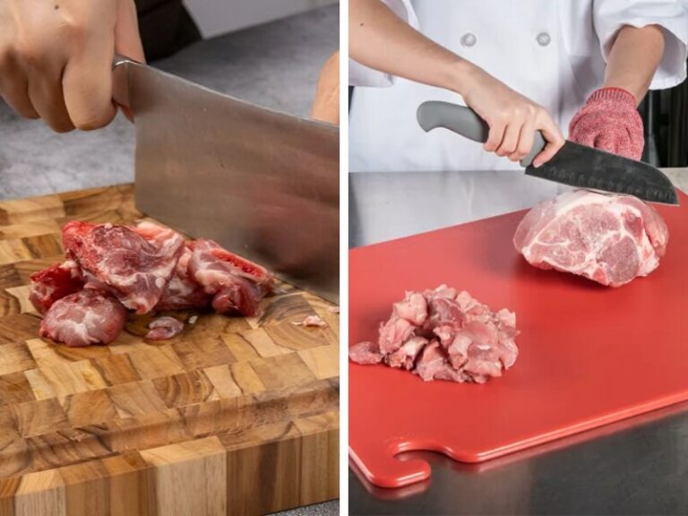 Wood vs plastic cutting board for meat