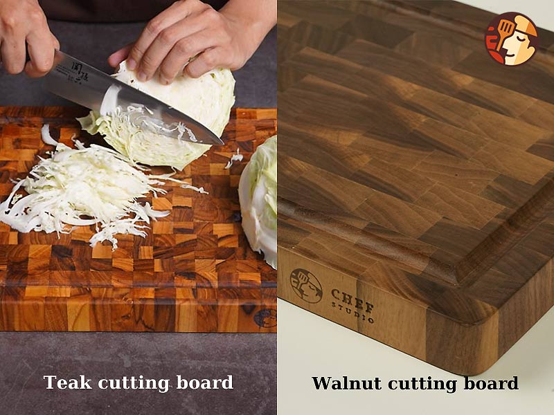 Teak vs Walnut cutting board 1